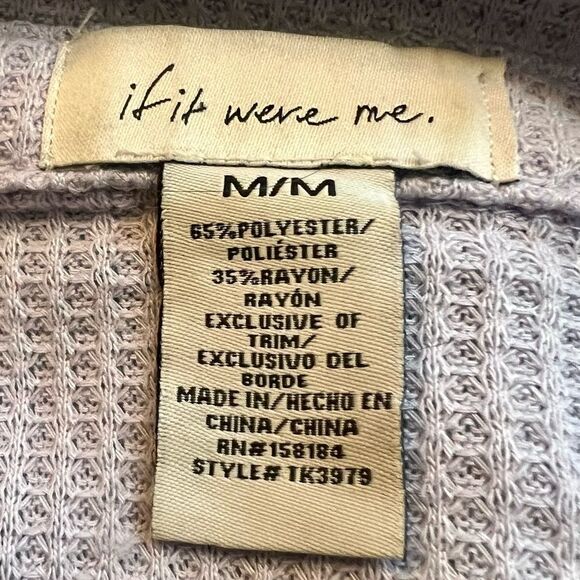 If It Were Me Waffle Weave Shirt Jacket Size Medium Lavender - Picture 4 of 7